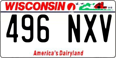 WI license plate 496NXV