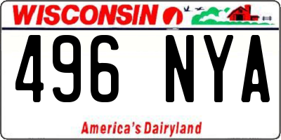 WI license plate 496NYA