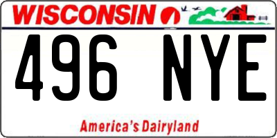 WI license plate 496NYE