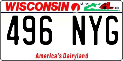 WI license plate 496NYG