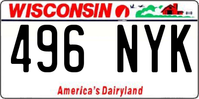 WI license plate 496NYK
