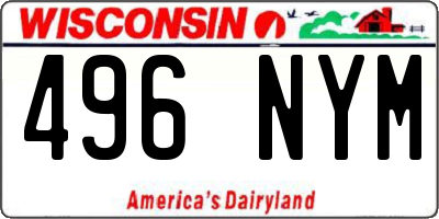 WI license plate 496NYM