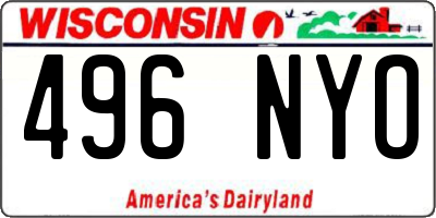 WI license plate 496NYO