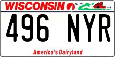 WI license plate 496NYR