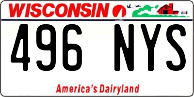 WI license plate 496NYS