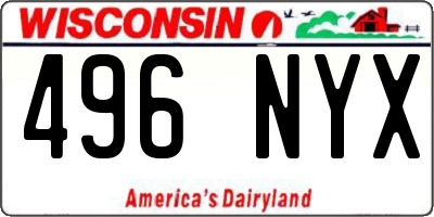 WI license plate 496NYX