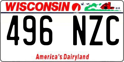 WI license plate 496NZC
