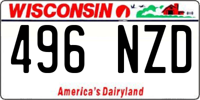 WI license plate 496NZD