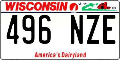 WI license plate 496NZE