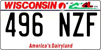 WI license plate 496NZF
