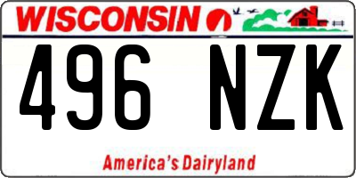 WI license plate 496NZK