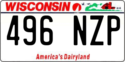 WI license plate 496NZP