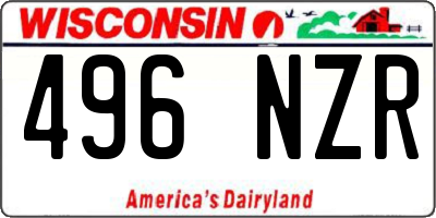 WI license plate 496NZR