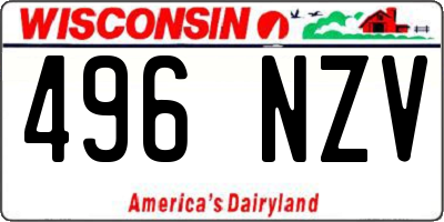 WI license plate 496NZV