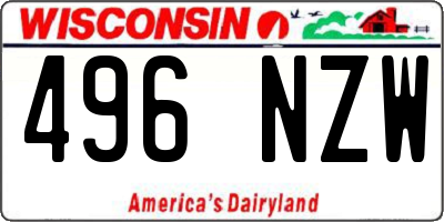 WI license plate 496NZW