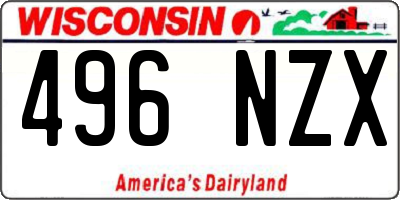 WI license plate 496NZX