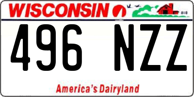 WI license plate 496NZZ