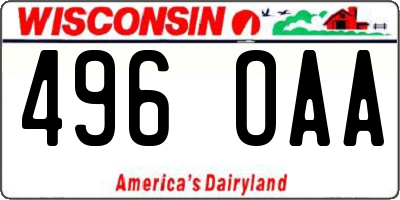 WI license plate 496OAA