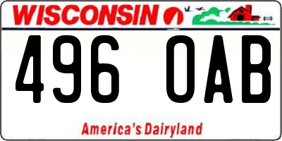 WI license plate 496OAB