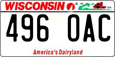 WI license plate 496OAC