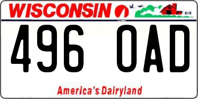 WI license plate 496OAD