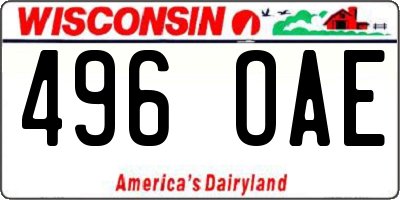 WI license plate 496OAE