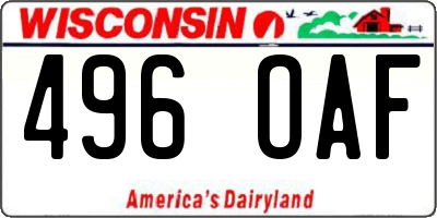 WI license plate 496OAF