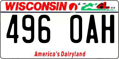 WI license plate 496OAH
