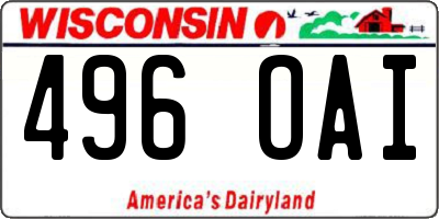 WI license plate 496OAI