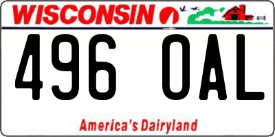 WI license plate 496OAL