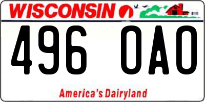 WI license plate 496OAO