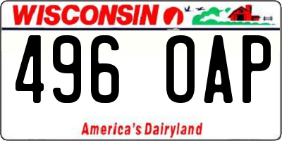 WI license plate 496OAP