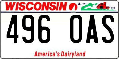 WI license plate 496OAS