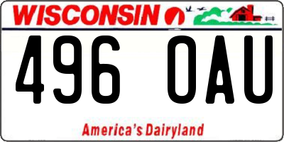 WI license plate 496OAU