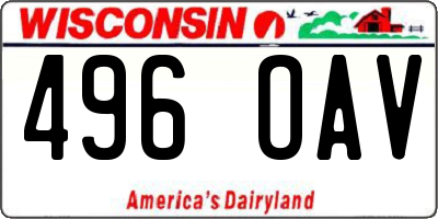 WI license plate 496OAV