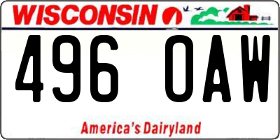 WI license plate 496OAW