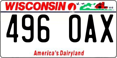 WI license plate 496OAX