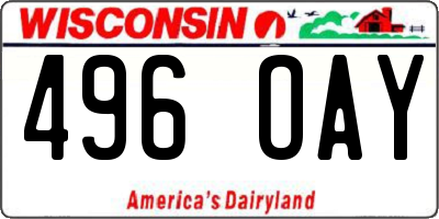 WI license plate 496OAY