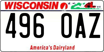 WI license plate 496OAZ