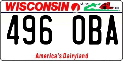 WI license plate 496OBA