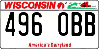 WI license plate 496OBB