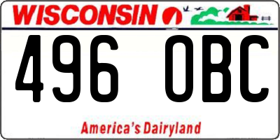 WI license plate 496OBC