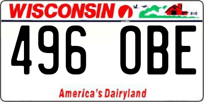 WI license plate 496OBE