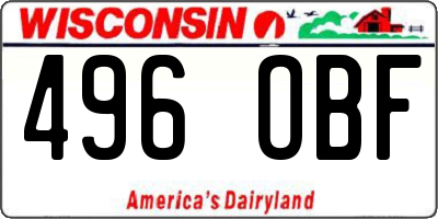 WI license plate 496OBF
