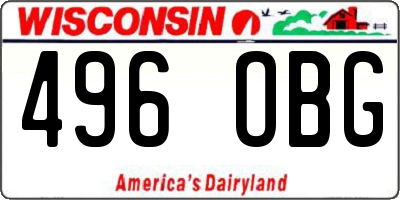 WI license plate 496OBG