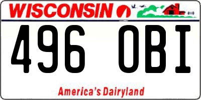 WI license plate 496OBI
