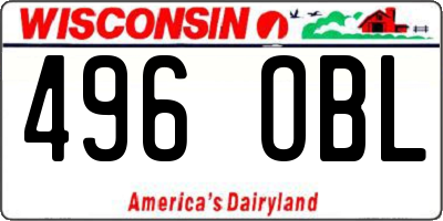 WI license plate 496OBL