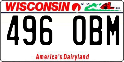 WI license plate 496OBM