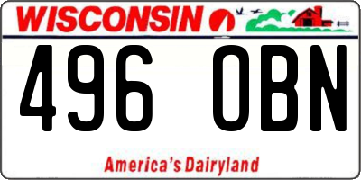 WI license plate 496OBN