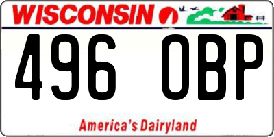 WI license plate 496OBP